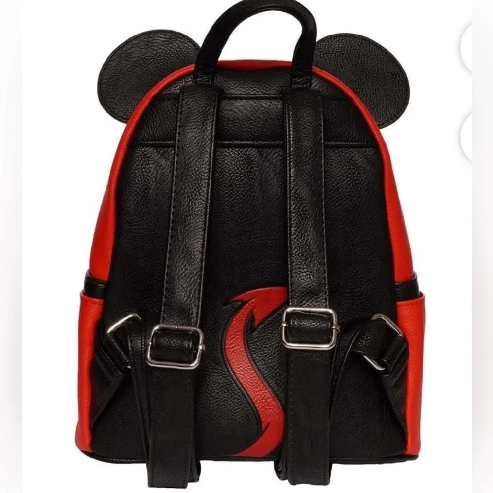 Loungefly Mickey  Mouse Devil Mickey Mini Backpack Disney Red Kids Backpack.⚡️